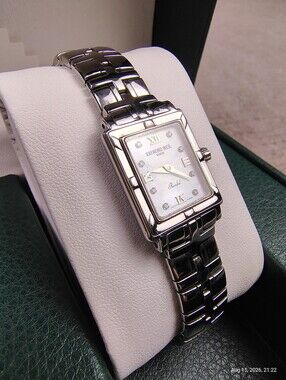 Women's Raymond Weil Parsifal Diamond White Mother Of Pearl Dial Stainless Watch